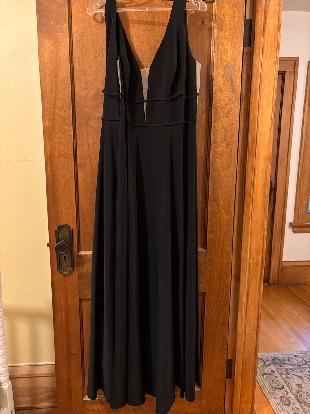 Allure Bridals Black Deep V-Neck Maxi Dress